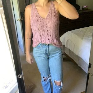 Dusty rose knit tank